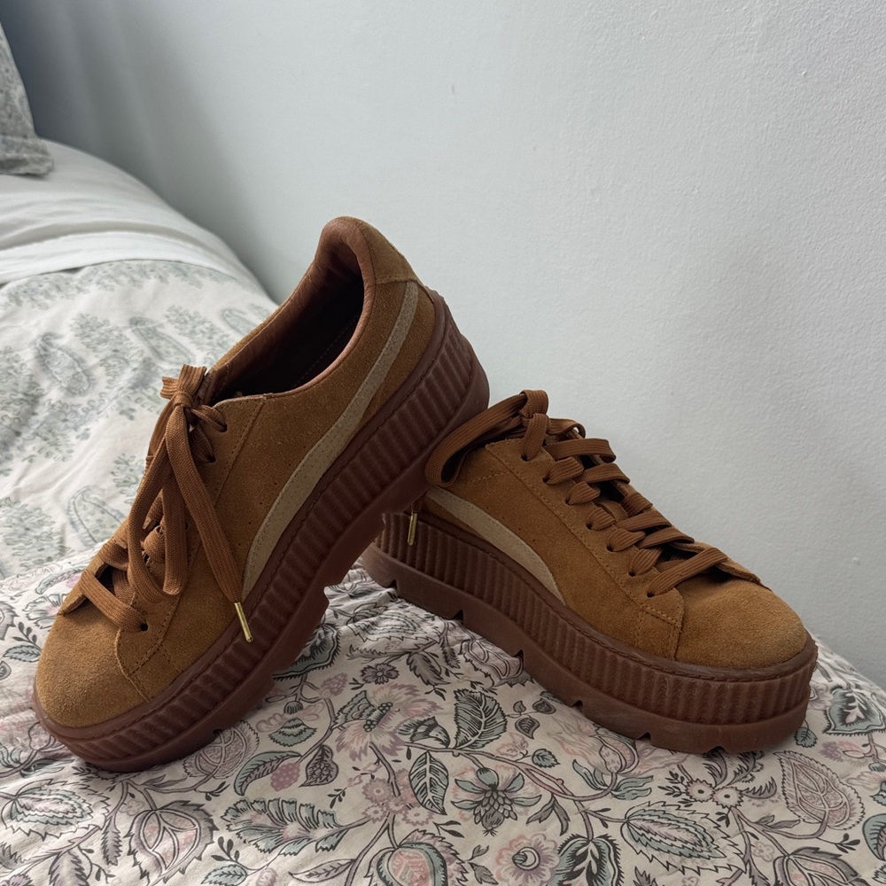 Camel FENTY x PUMA Suede Platform Sneakers